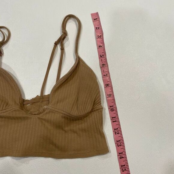 Aerie Real Good Ribbed Bralette Tan Brown Size M Medium Adjustable Straps - Picture 5 of 5